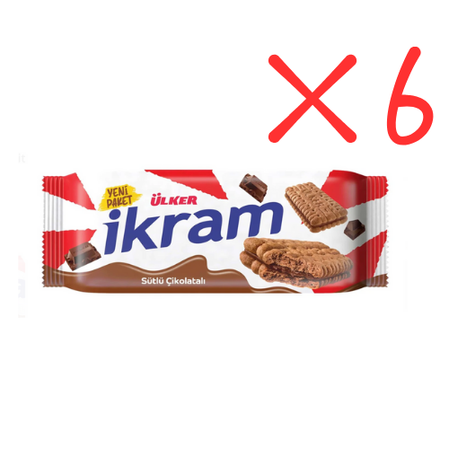 Ulker Ikram Chocolate Cream Biscuits 2.96 oz (84 g ) X 6 pcs - Authentic Turkish & Mediterranean Food | TG Gourmet