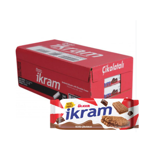 Ulker Ikram Chocolate Cream Biscuits 2.96 oz (84 g ) X 24 pcs - Authentic Turkish & Mediterranean Food | TG Gourmet