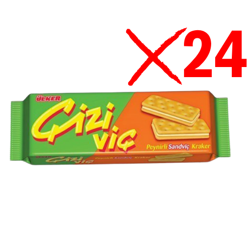 Ulker Cizivic Cheese Sandwich Crackers 2.89 oz (82 g) x 24 pcs - Authentic Turkish & Mediterranean Food | TG Gourmet