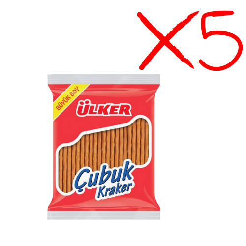 Ulker Plain Stick Crackers 2.82 oz (80 g) - Large Pack x 5 pcs - Authentic Turkish & Mediterranean Food | TG Gourmet