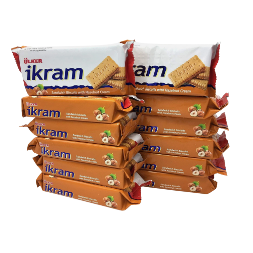 Ulker Ikram Hazelnut Cream Biscuits 2.96 oz (84 g) X 6 pcs - Authentic Turkish & Mediterranean Food | TG Gourmet