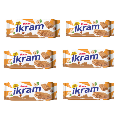 Ulker Ikram Hazelnut Cream Biscuits 2.96 oz (84 g) X 6 pcs - Authentic Turkish & Mediterranean Food | TG Gourmet