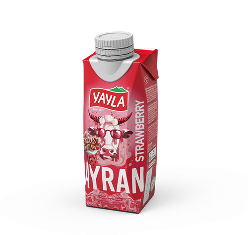 Yayla Strawberry Ayran 8.45 fl oz Tetra Pack - Authentic Turkish & Mediterranean Food | TG Gourmet