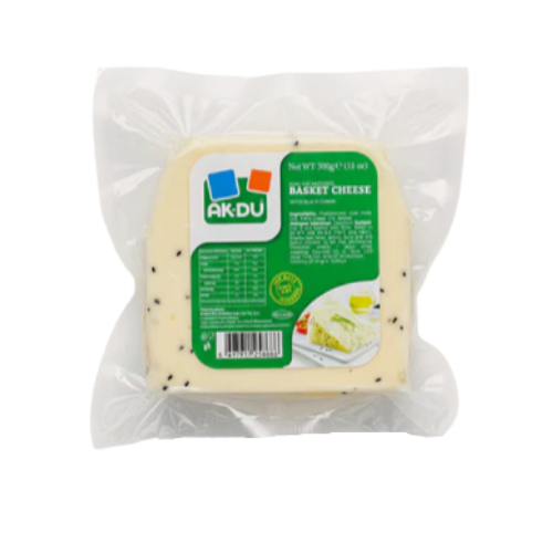 AKDU Traditional Basket Cheese with Black Cumin 10.6 oz (300 g ) (Corokotlu Sepet Peyniri) - Authentic Turkish & Mediterranean Food | TG Gourmet