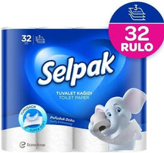SELPAK TOILET PAPER 3-PLY | 32 ROLLS - Authentic Turkish & Mediterranean Food | TG Gourmet