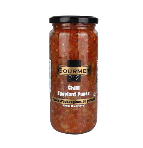 Gourmet212 Chili Roasted Eggplant Puree 16 oz - Smoky Heat Velvet | TG Gourmet