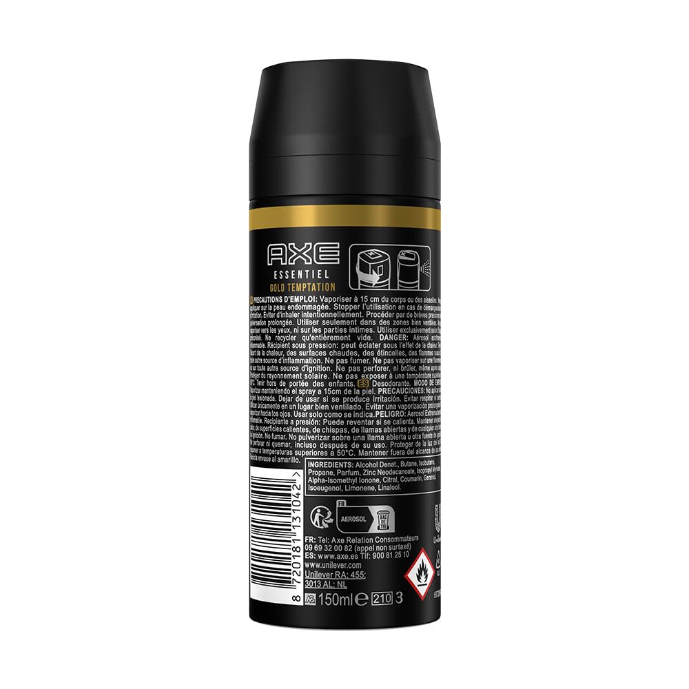 Axe Body Spray 150ml (5.3 fl.oz) GOLD TEMPTATION - Authentic Turkish & Mediterranean Food | TG Gourmet