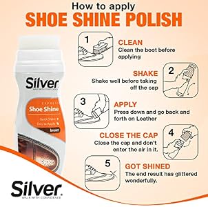 Silver - Liquid Shoe Polish, 2.53 oz (75 ml), With Sponge Applicator