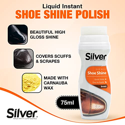 SILVER LIQUID SHOE POLISH 75ml (2.53 oz) BROWN - Authentic Turkish & Mediterranean Food | TG Gourmet
