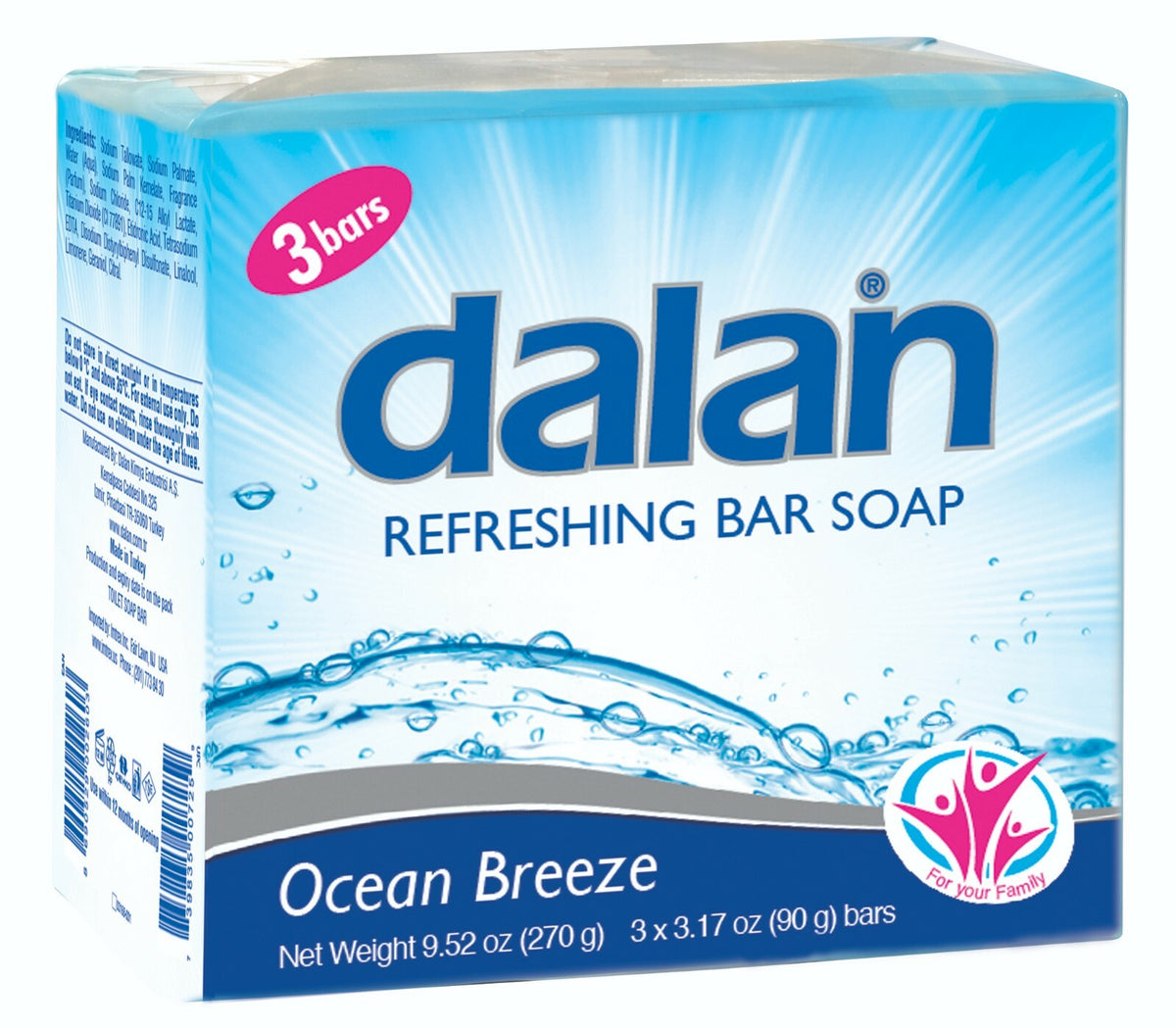 Dalan Antibacterial Bar Soap Ocean Breeze Scent 3.2 oz (90g) Single Bar | TG Gourmet