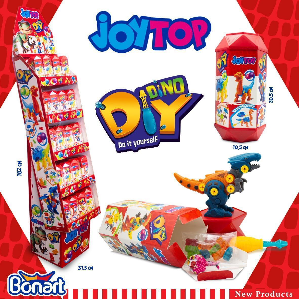 Joytop Diy Dinasour Sour Lollipop with Gummy 1.09 oz x 40ct - Authentic Turkish & Mediterranean Food | TG Gourmet