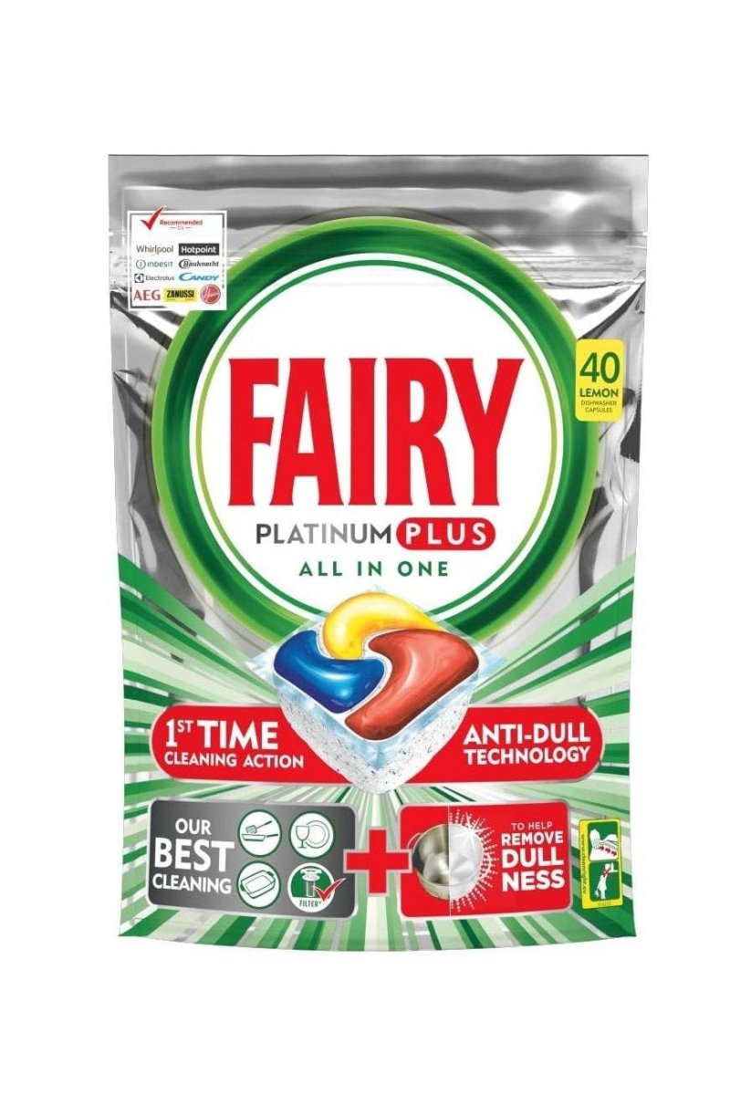 FAIRY PLATINUM PLUS DISHWASHER TABLETS - 40 CAPSULES - TULUMBA