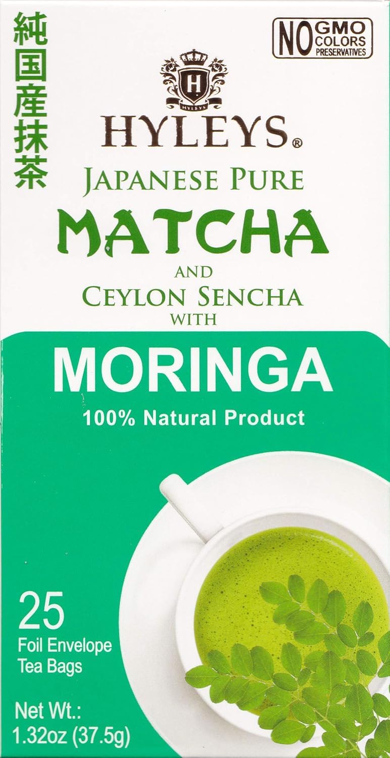 HYLEYS WELLNESS TEA MATCHA & MORINGA 1.32oz - Authentic Turkish & Mediterranean Food | TG Gourmet