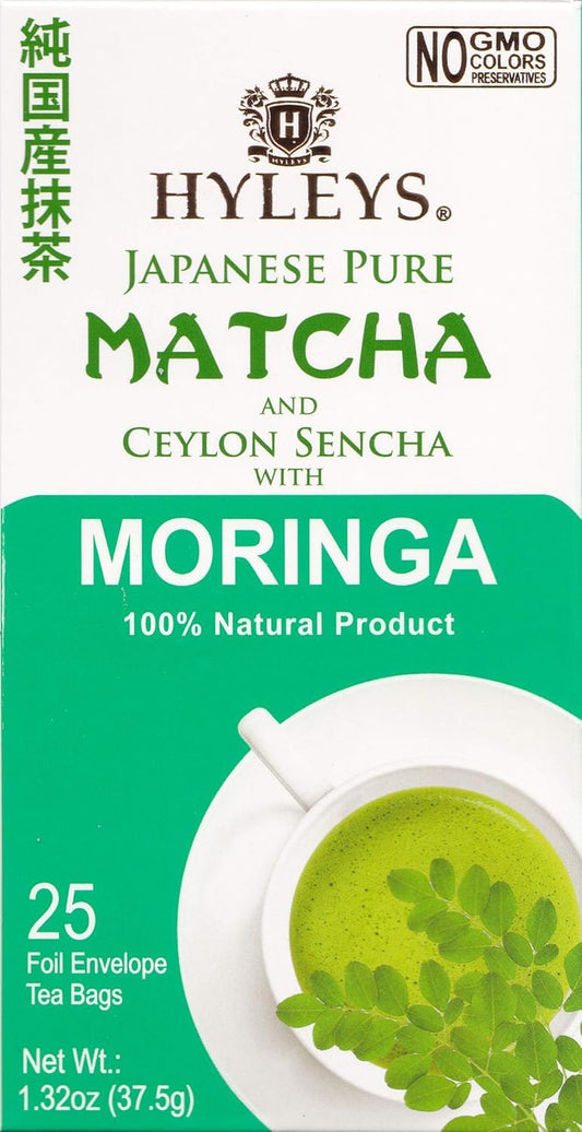 HYLEYS WELLNESS TEA MATCHA & MORINGA 1.32oz - Authentic Turkish & Mediterranean Food | TG Gourmet