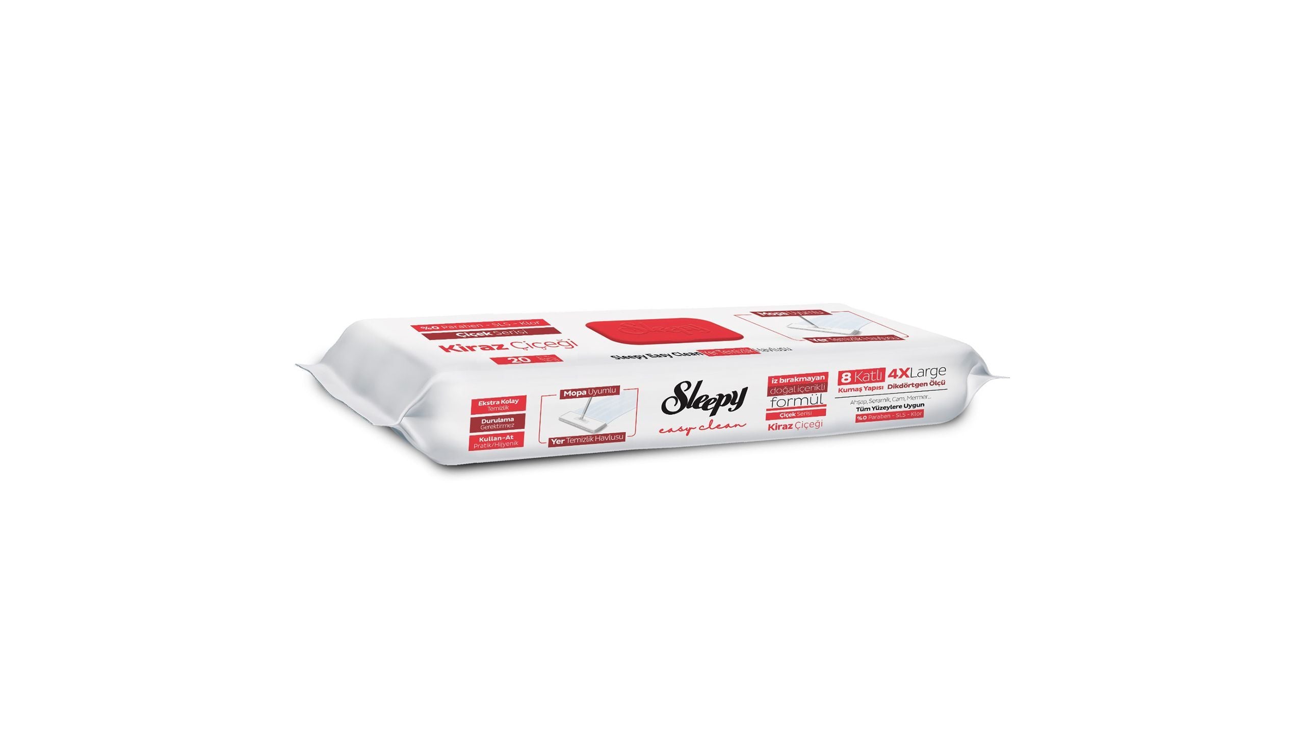 Sleepy Mop Adaptable Cherry Blossom Easy Clean Wet Wipes 20 ct