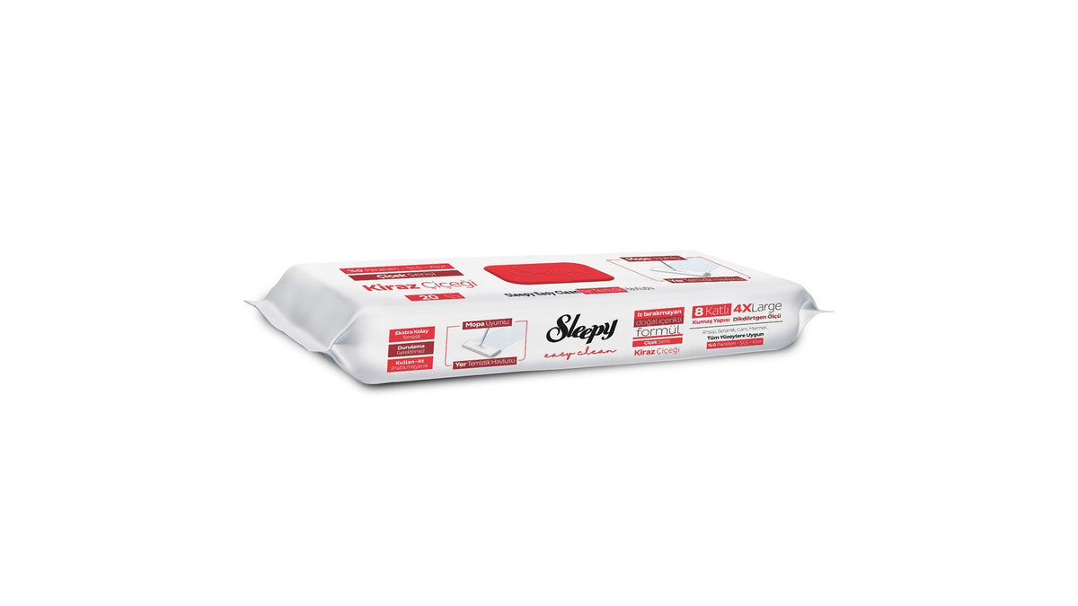 Sleepy Mop Adaptable Cherry Blossom Easy Clean Wet Wipes 20 ct
