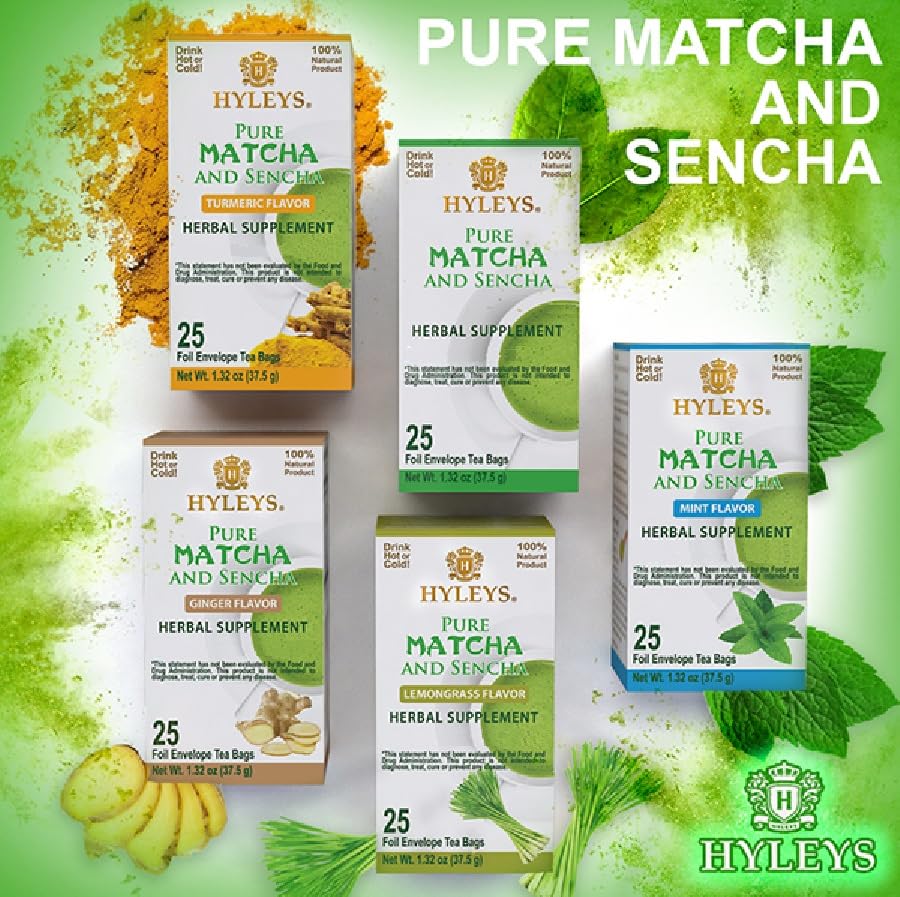 HYLEYS WELLNESS TEA MATCHA & TURMERIC 1.32oz - Authentic Turkish & Mediterranean Food | TG Gourmet