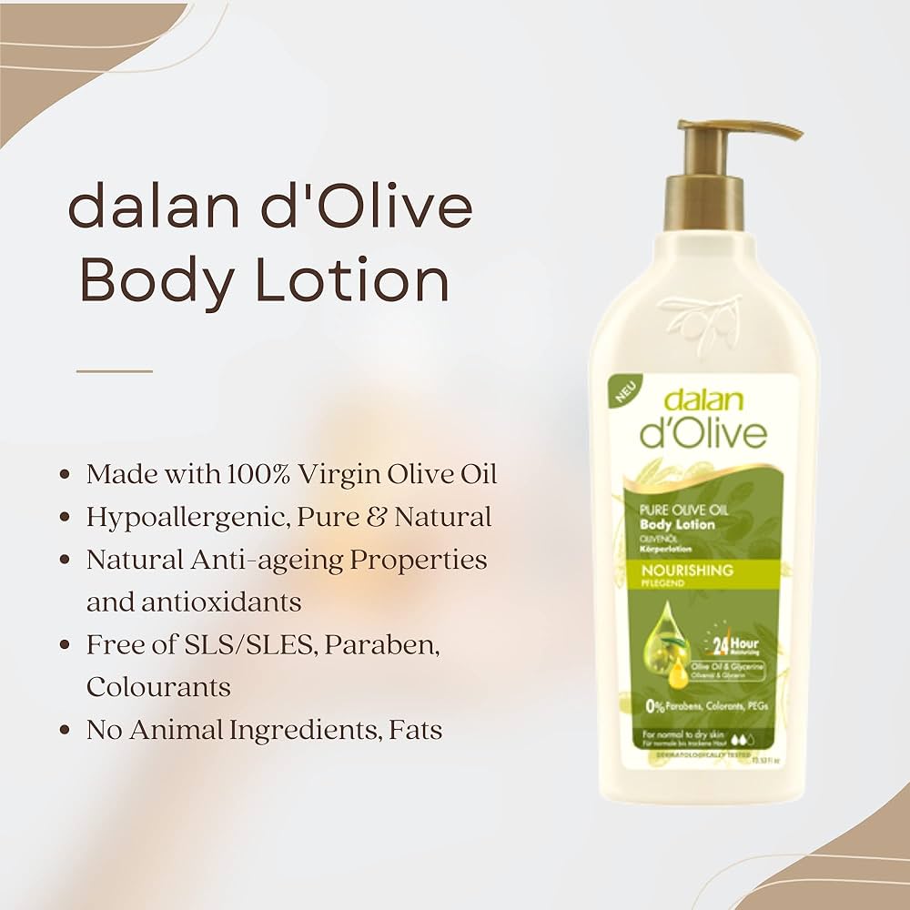 d'Olive HAND & BODY LOTION WITH PUMP | 13.5 fl.oz (400ml) - Authentic Turkish & Mediterranean Food | TG Gourmet