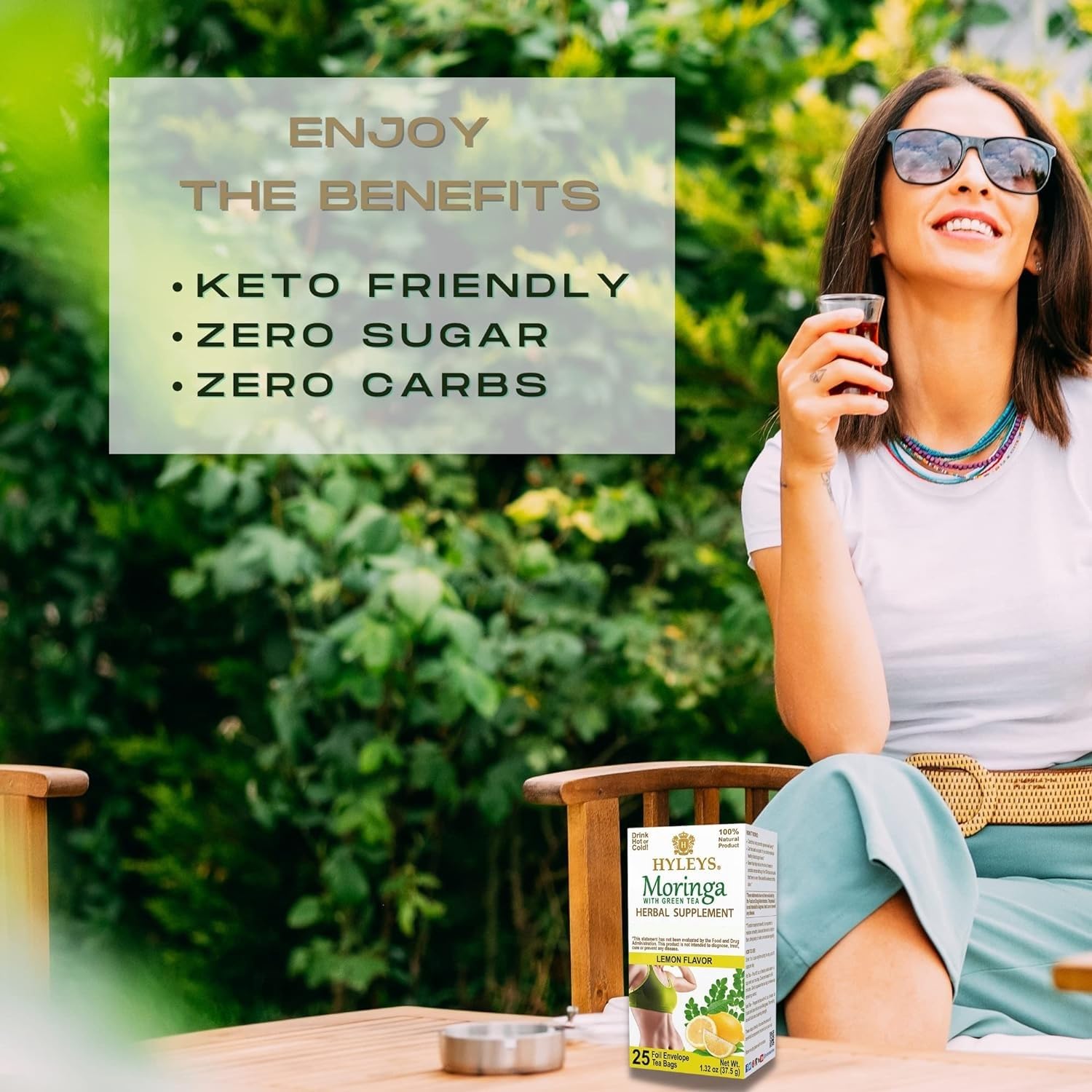 HYLEYS WELLNESS TEA MORINGA OLEIFERA & LEMON 1.32oz - Authentic Turkish & Mediterranean Food | TG Gourmet
