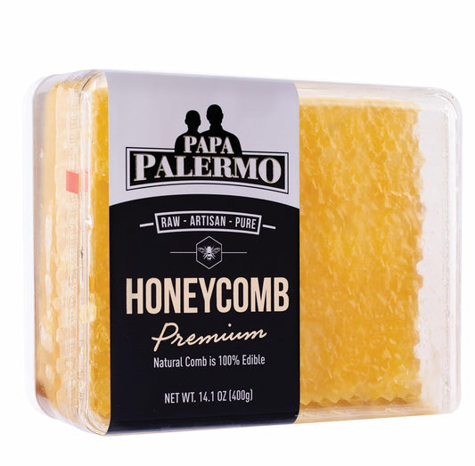 Papa Palermo honeycomb honey 14.1oz jar - raw Turkish bal peteği