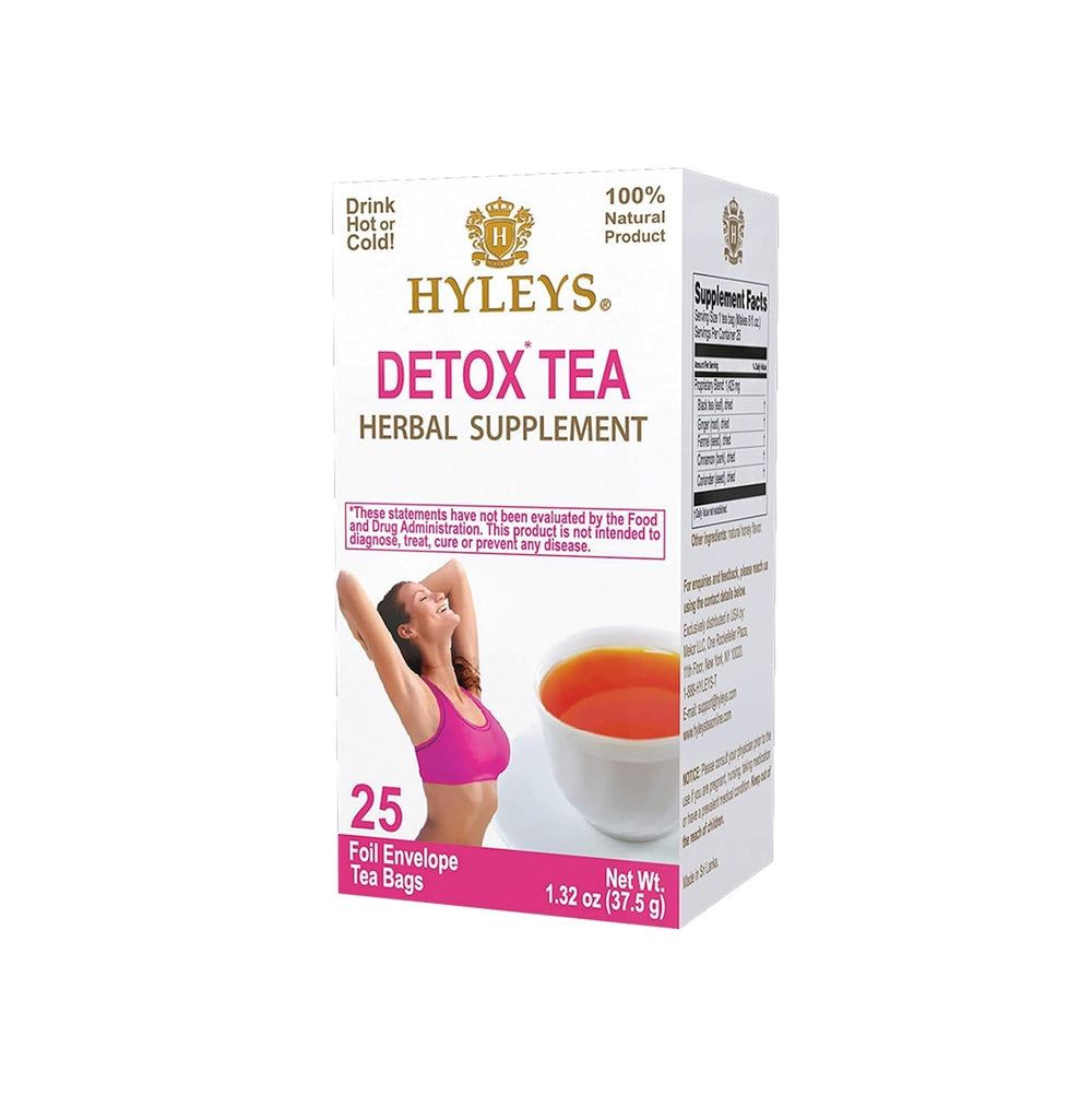 Hyleys Wellness Tea Detox Herbal Blend, 25 Foil-Wrapped Tea Bags 1.32 oz | TG Gourmet