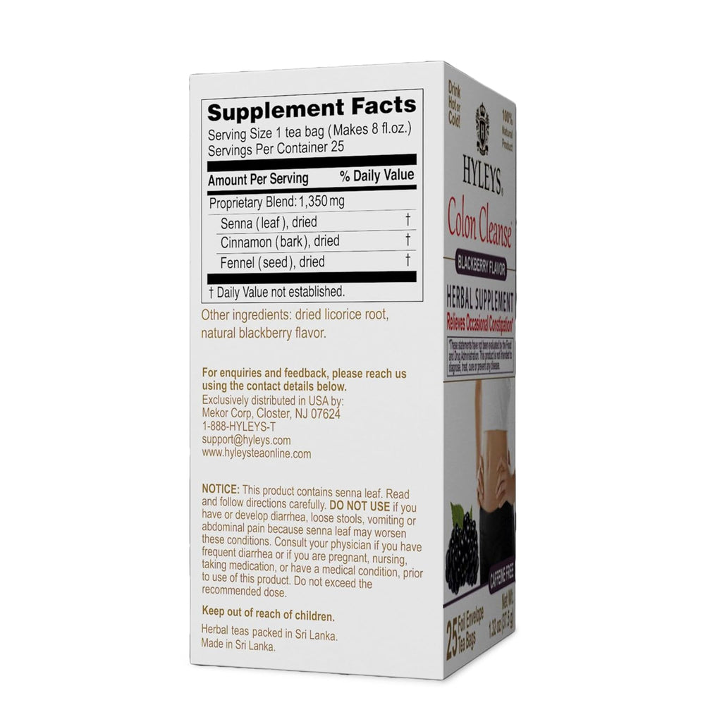 HYLEYS COLON CLEANSE BLACKBERRY 1.32oz - Kosher - Authentic Turkish & Mediterranean Food | TG Gourmet