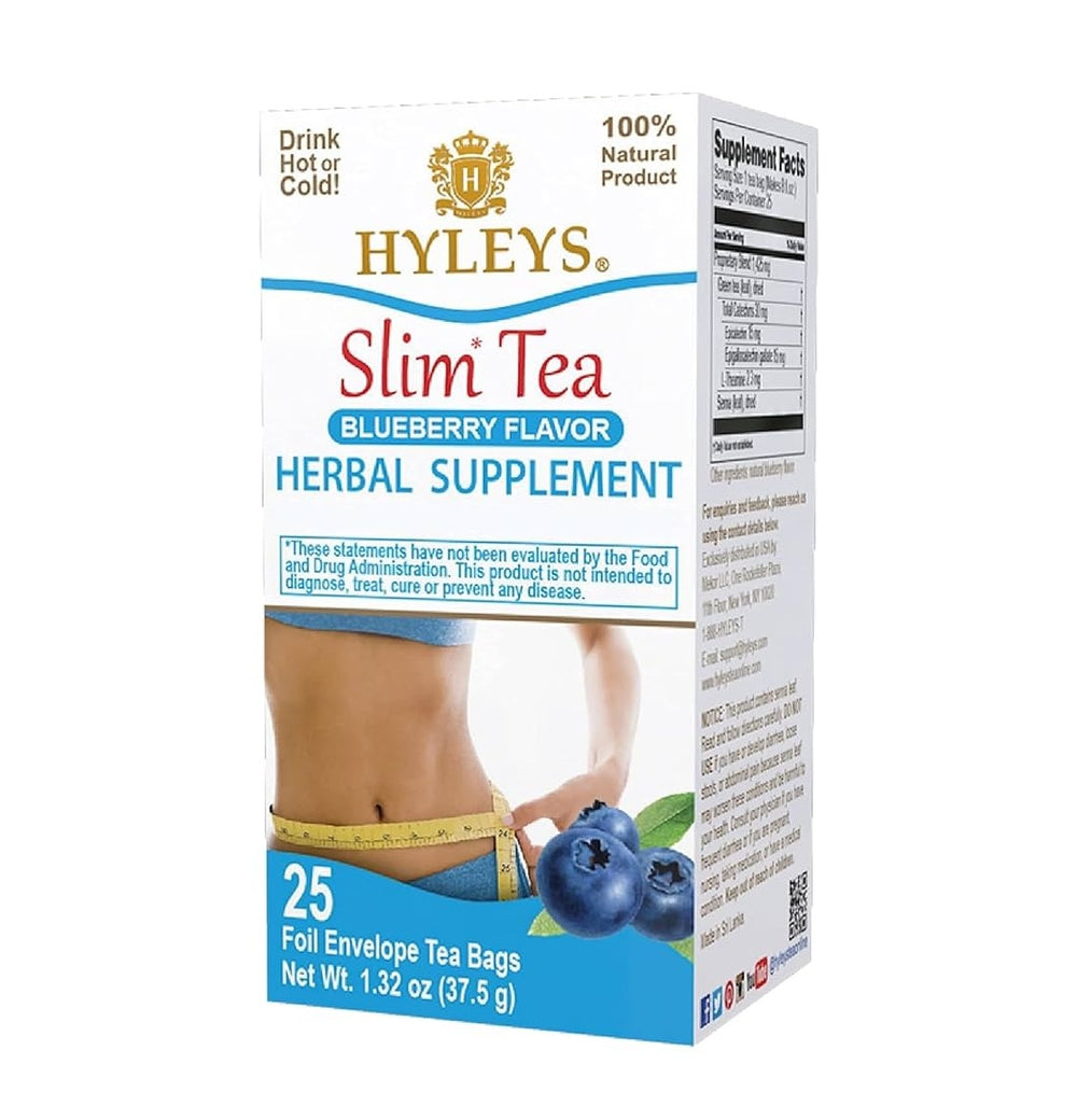 Hyleys Slim Tea Blueberry Herbal Blend, 25 Tea Bags 1.32 oz | TG Gourmet