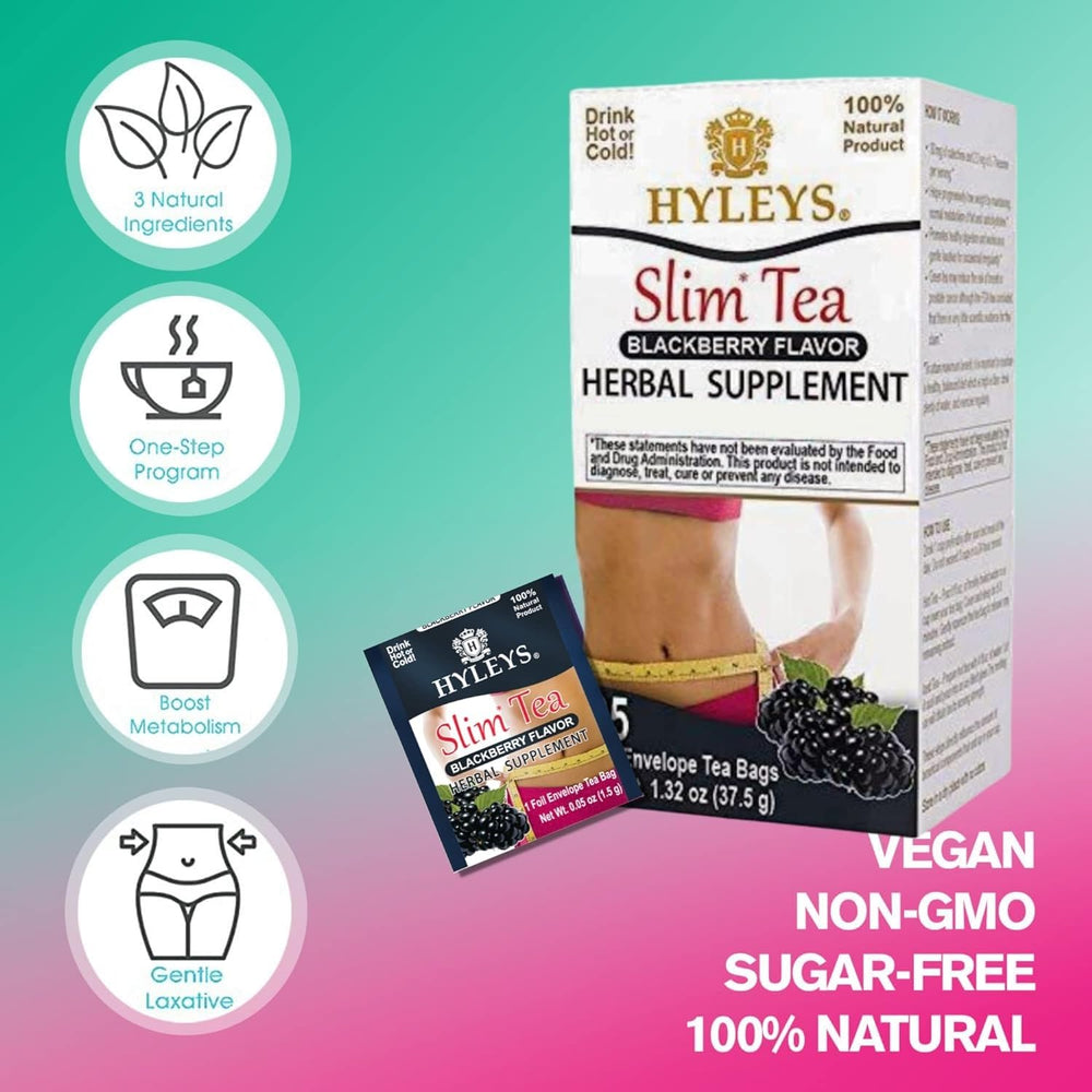 HYLEYS SLIM TEA BLACKBERRY 1.32oz - Kosher - Authentic Turkish & Mediterranean Food | TG Gourmet