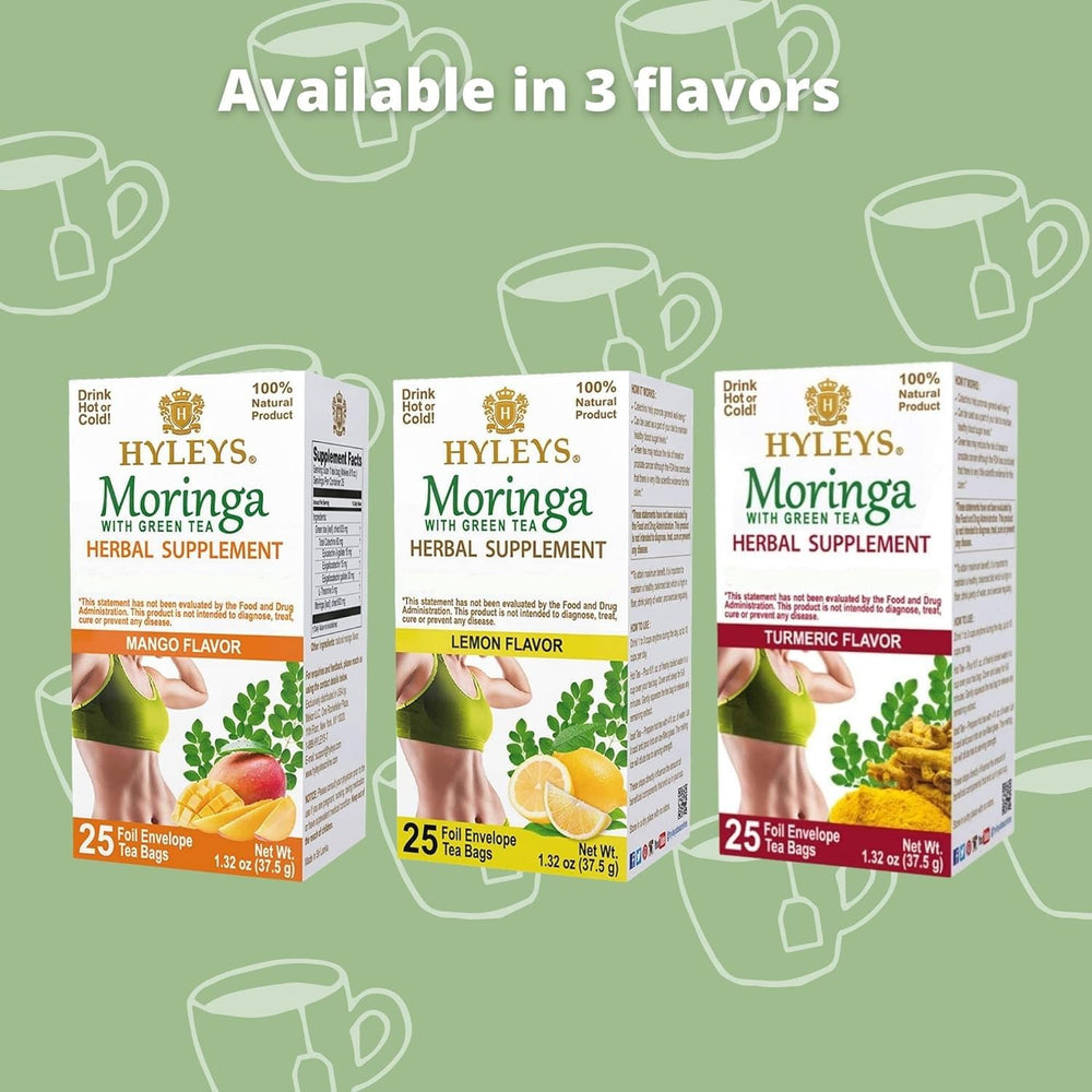 HYLEYS WELLNESS TEA MORINGA OLEIFERA & LEMON 1.32oz - Authentic Turkish & Mediterranean Food | TG Gourmet