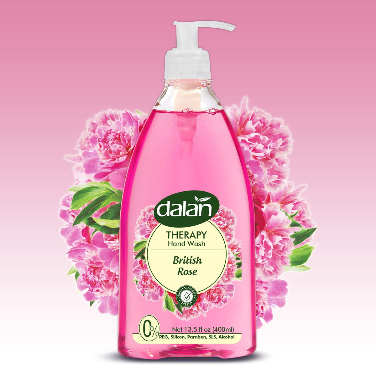 Dalan Therapy Liquid Hand Soap British Rose 13.5 fl oz (400 ml) Pump Bottle | TG Gourmet