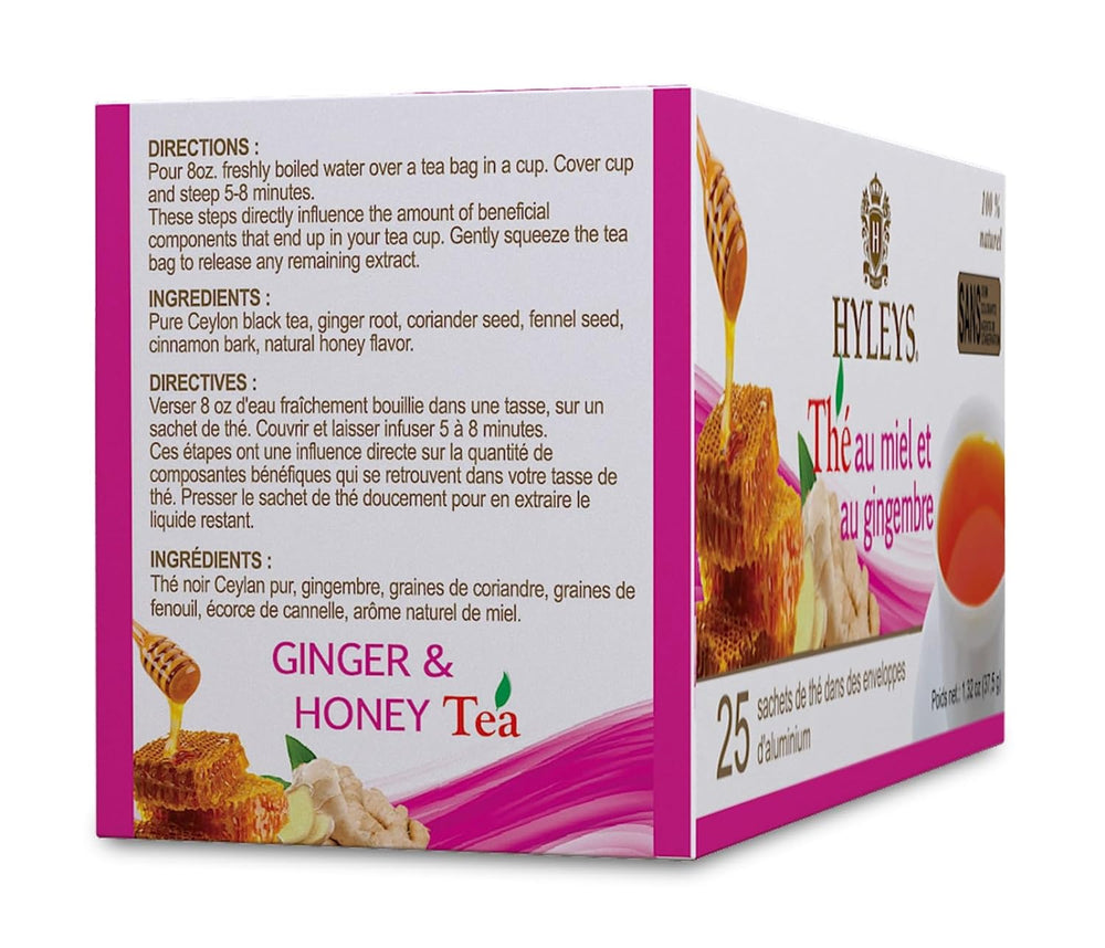 HYLEYS GINGER & HONEY TEA 1.32oz X 25pcs - Authentic Turkish & Mediterranean Food | TG Gourmet
