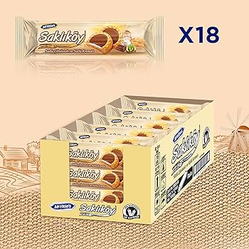 Ulker Saklikoy Milk Chocolate Cream Biscuits 3.53 oz (100 g) x 18 pcs - Authentic Turkish & Mediterranean Food | TG Gourmet