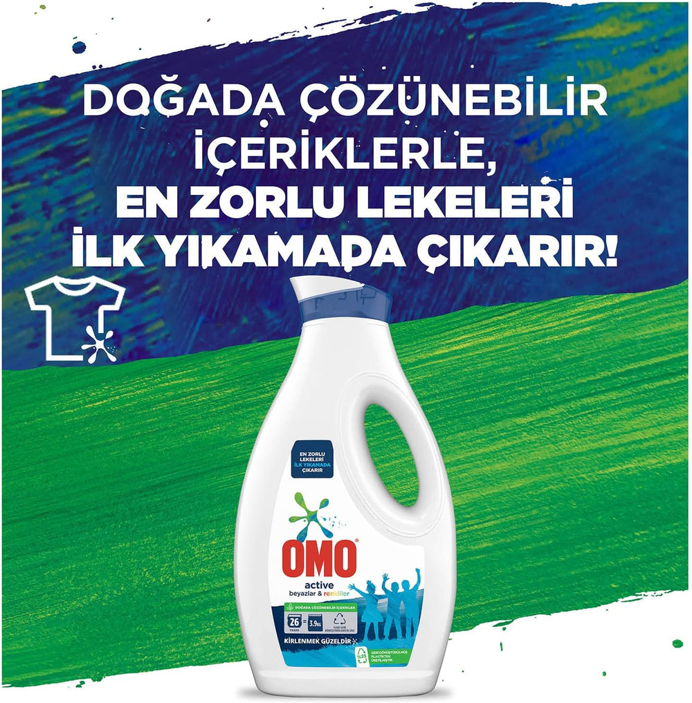 OMO LIQUID LAUNDRY 1690 ML (58 OZ) ACTIVE WHITE - Authentic Turkish & Mediterranean Food | TG Gourmet