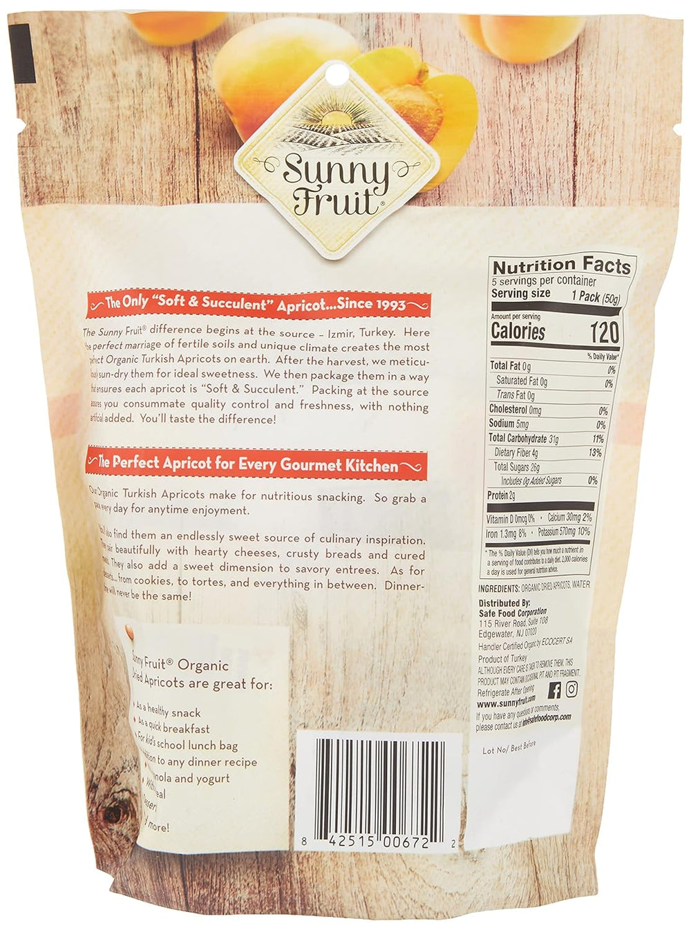 Sunny Fruit Organic Turkish Apricots (1.06 x 5)- Kosher - Authentic Turkish & Mediterranean Food | TG Gourmet
