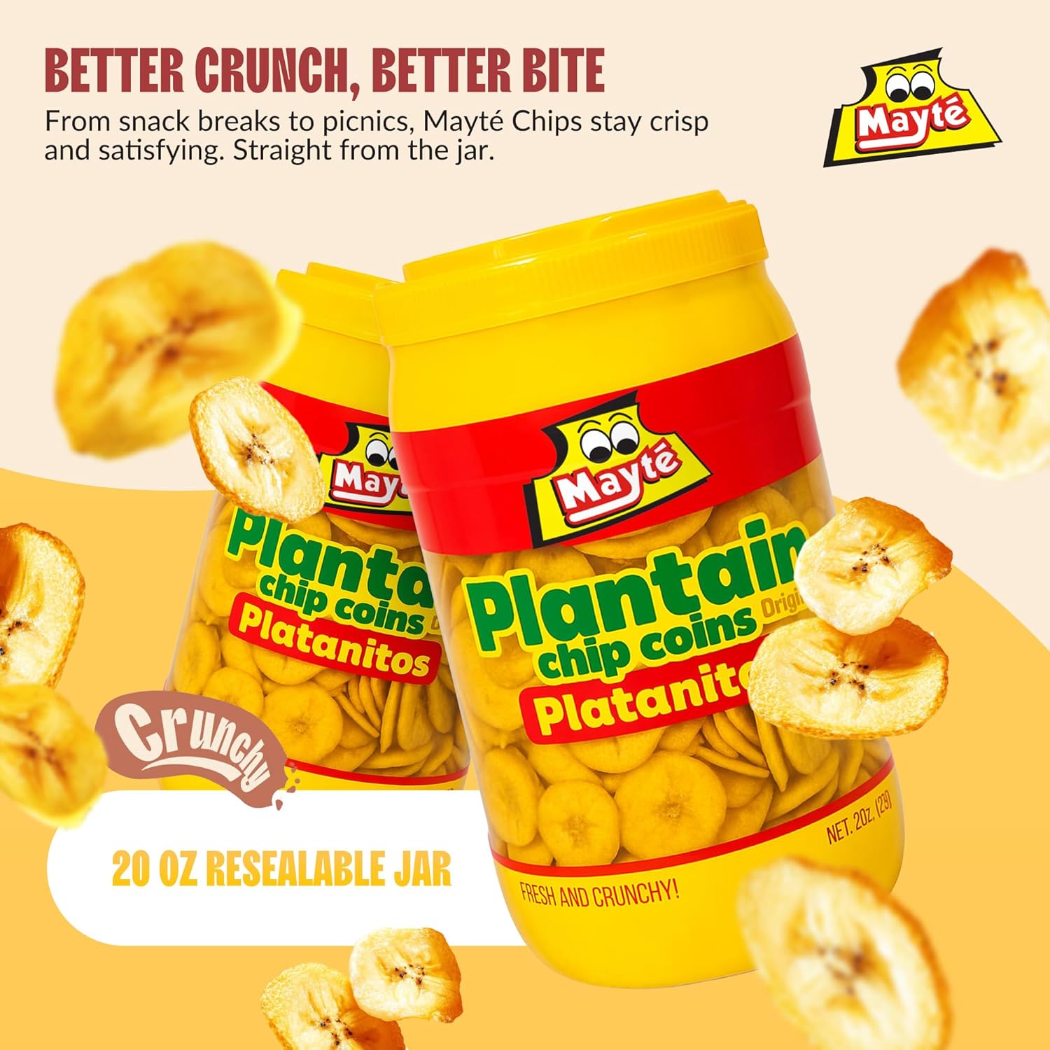 Mayte Plantain Chips Salt in Jars 20 oz (567g) - Authentic Turkish & Mediterranean Food | TG Gourmet