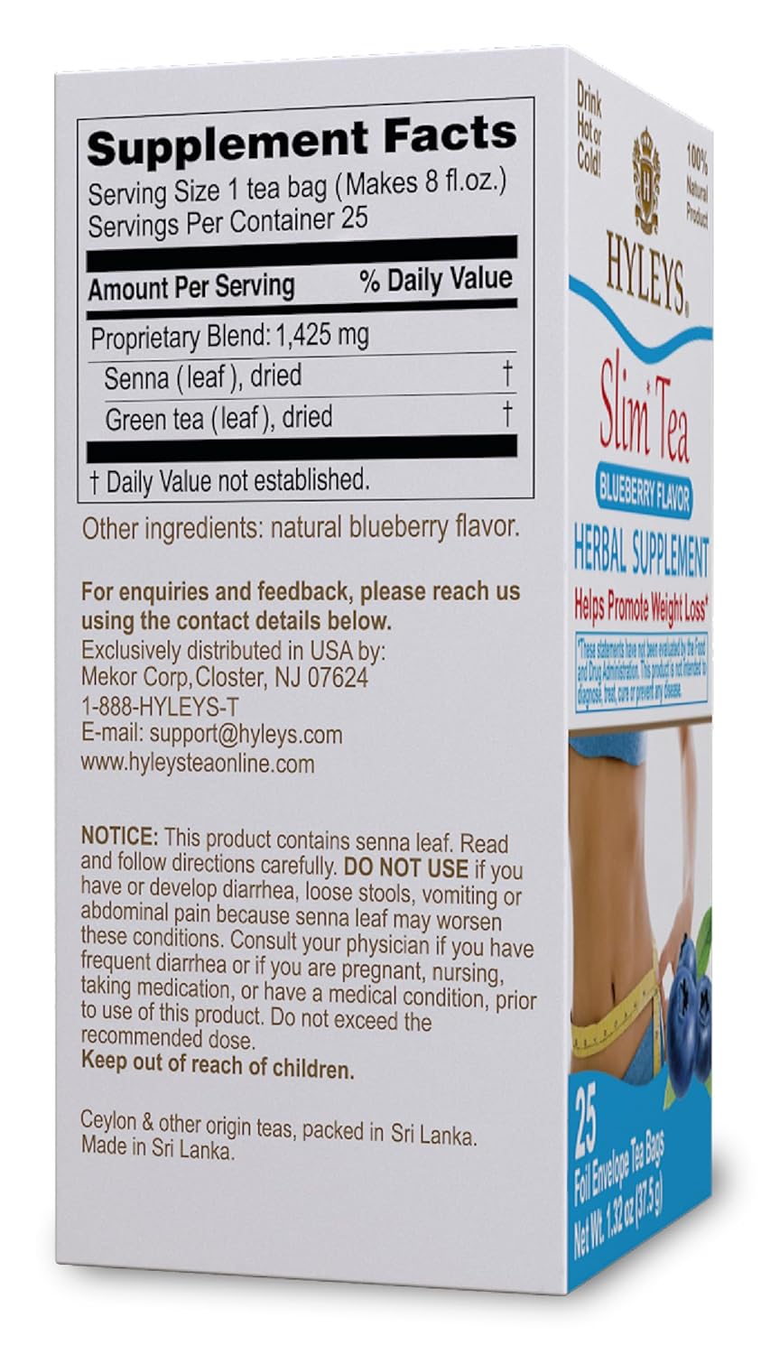 HYLEYS SLIM TEA BLUEBERRY 1.32oz - Authentic Turkish & Mediterranean Food | TG Gourmet