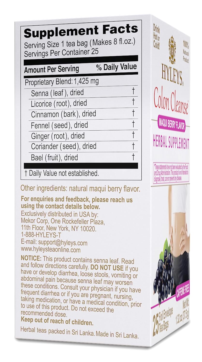 HYLEYS COLON CLEANSE MAQUI BERRY FLAVOR 1.32oz X 25pc - Authentic Turkish & Mediterranean Food | TG Gourmet