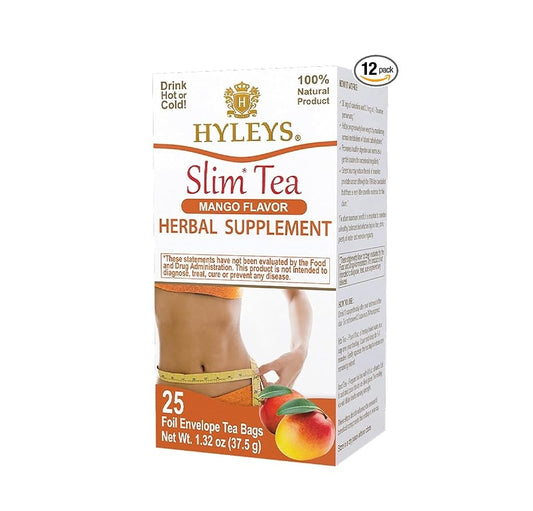 Hyleys Slim Tea Mango Herbal Blend, 25 Tea Bags 1.32 oz | TG Gourmet