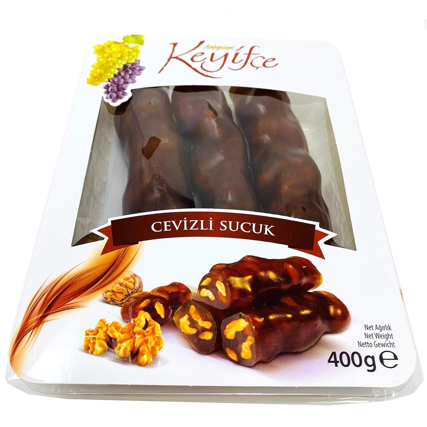 KEYIFCE TURKISH DELIGHT WITH WALNUT ROLL 350gr - Authentic Turkish & Mediterranean Food | TG Gourmet