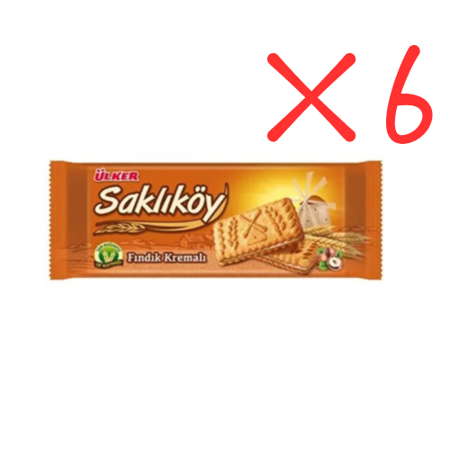 Ulker Saklikoy Milk & Oat Sandwich Biscuits 3.53 oz (100 g) x 6 - Authentic Turkish & Mediterranean Food | TG Gourmet