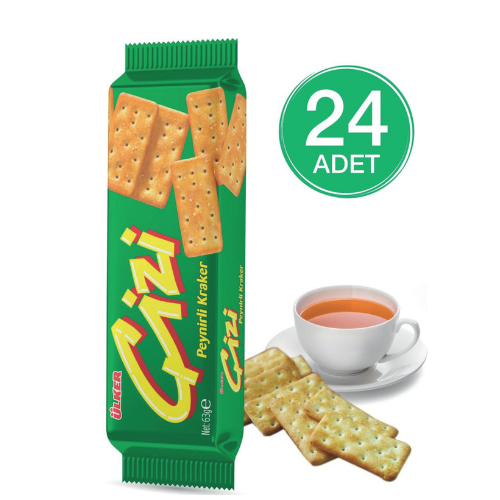 Ulker Cizi Plain Crackers 2.47 oz (70 g) x 24 pcs - Authentic Turkish & Mediterranean Food | TG Gourmet