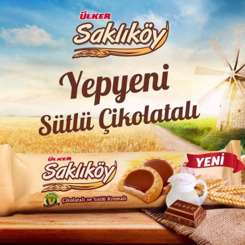 Ulker Saklikoy Milk Chocolate Cream Biscuits 3.53 oz (100 g) x 6 pcs - Authentic Turkish & Mediterranean Food | TG Gourmet