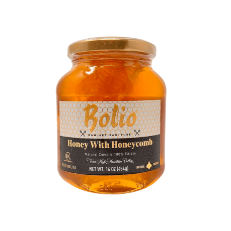 Bolio Honeycomb in Honey Glass Jar 16 oz (454g) - The Showpiece Golden | TG Gourmet