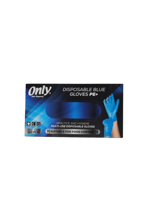 Only Disposable Nylon PE Gloves Blue, 100-Count Box - Kitchen | TG Gourmet