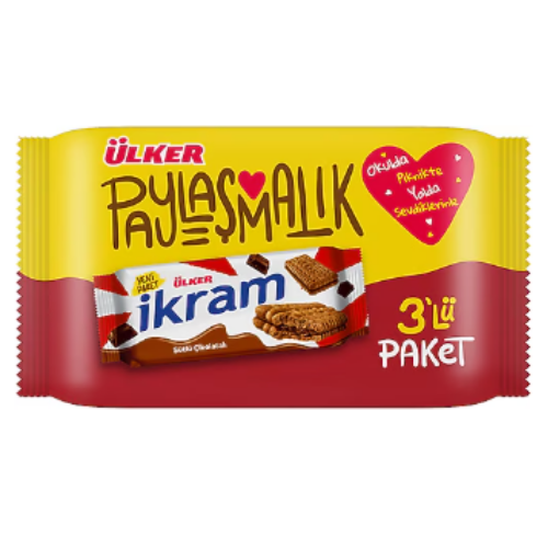 Ulker Ikram Chocolate Cream Biscuits 3ct x 2.96 oz ( 84g) - Authentic Turkish & Mediterranean Food | TG Gourmet