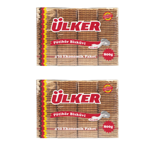 Ulker Potibor Biscuits 28.2 oz (800 g) (Pack of 4) x 2 pcs - Authentic Turkish & Mediterranean Food | TG Gourmet