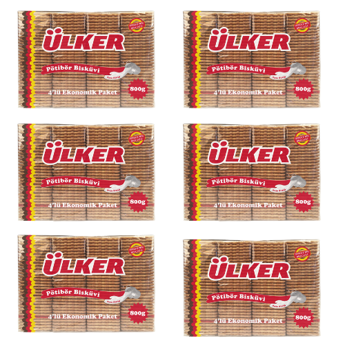 Ulker Potibor Biscuits 28.2 oz (800 g) (Pack of 4) x 6 pcs - Authentic Turkish & Mediterranean Food | TG Gourmet