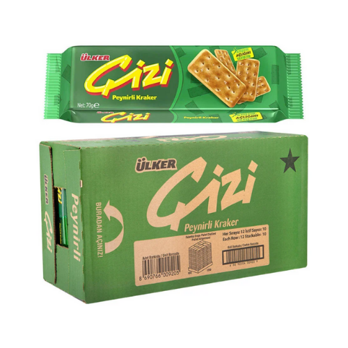 Ulker Cizi Plain Crackers 2.47 oz (70 g) x 24 pcs - Authentic Turkish & Mediterranean Food | TG Gourmet