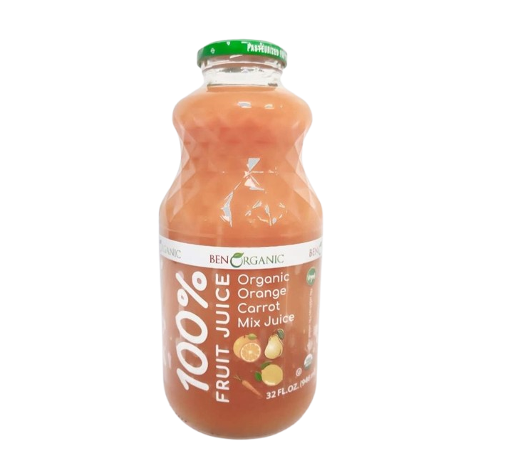 Ben Organic Orange & Carrot Mix Juice 32 fl oz - The Sunny Blend | TG Gourmet