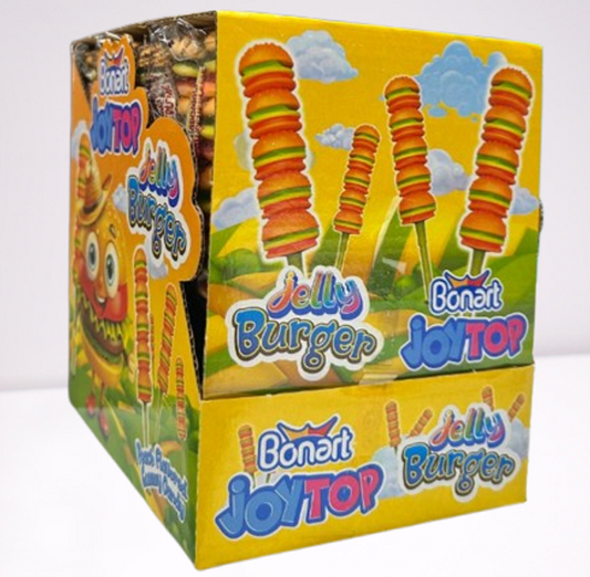 Joytop Jelly Burger Gummy Candy 1.23 oz (35g), 24-Count Box | TG Gourmet